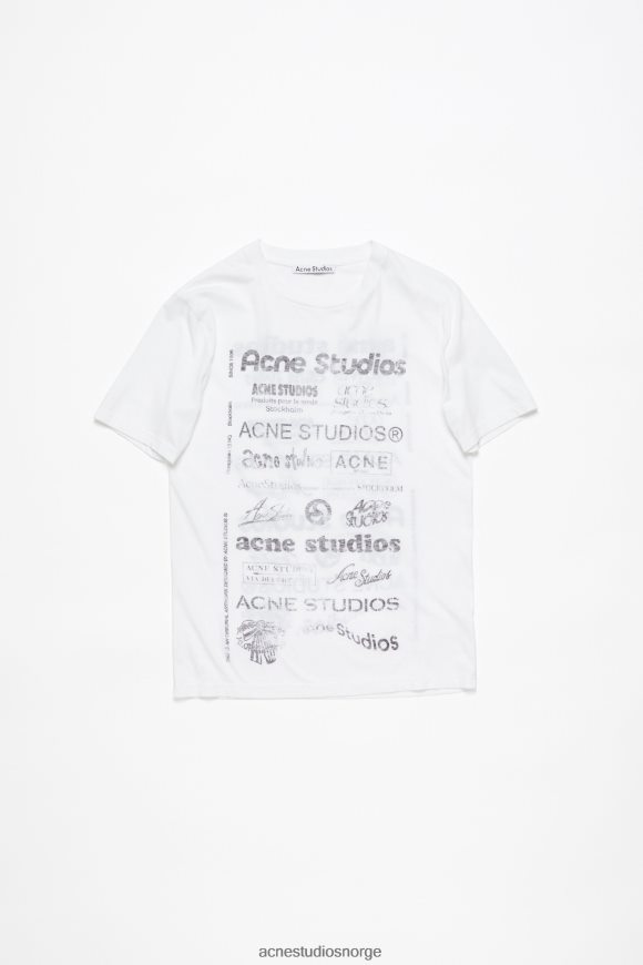 Acne Studios logo t-skjorte - avslappet passform N2PP4F375 klær optikk hvit