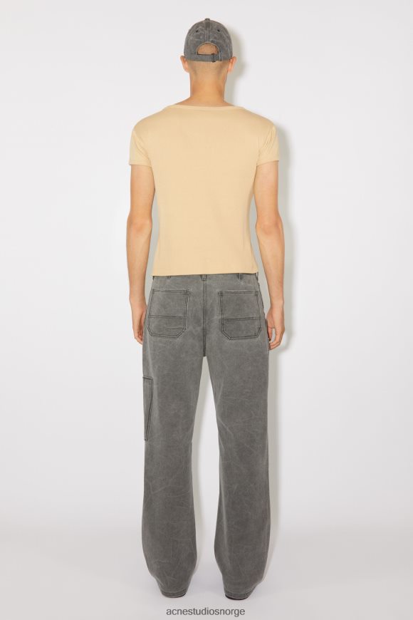 Acne Studios logo t-skjorte - tilpasset passform unisex N2PP4F1132 klær kjeks beige