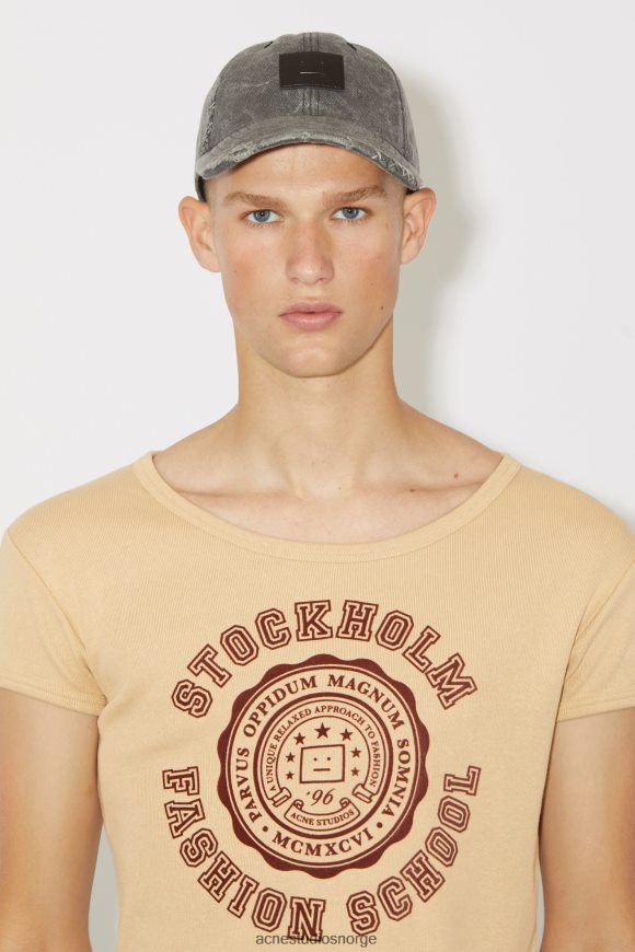 Acne Studios logo t-skjorte - tilpasset passform unisex N2PP4F1132 klær kjeks beige