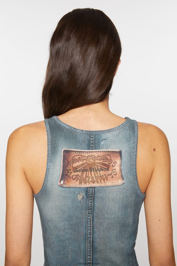 Acne Studios print tank topp N2PP4F363 klær denim blå