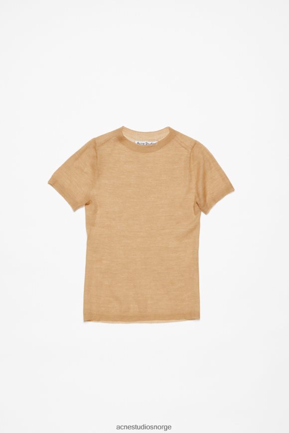 Acne Studios ren strikket t-skjorte N2PP4F64 klær kamel beige