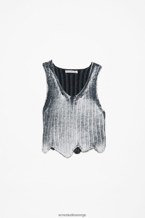 Acne Studios ribbet print tank topp N2PP4F68 klær hvit svart