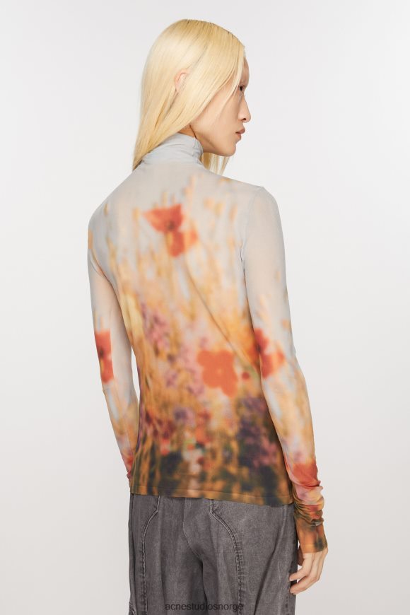 Acne Studios sømløs topp med høy hals N2PP4F371 klær grå/multi