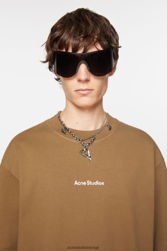 Acne Studios t-skjorte logo N2PP4F1089 klær gjørme beige