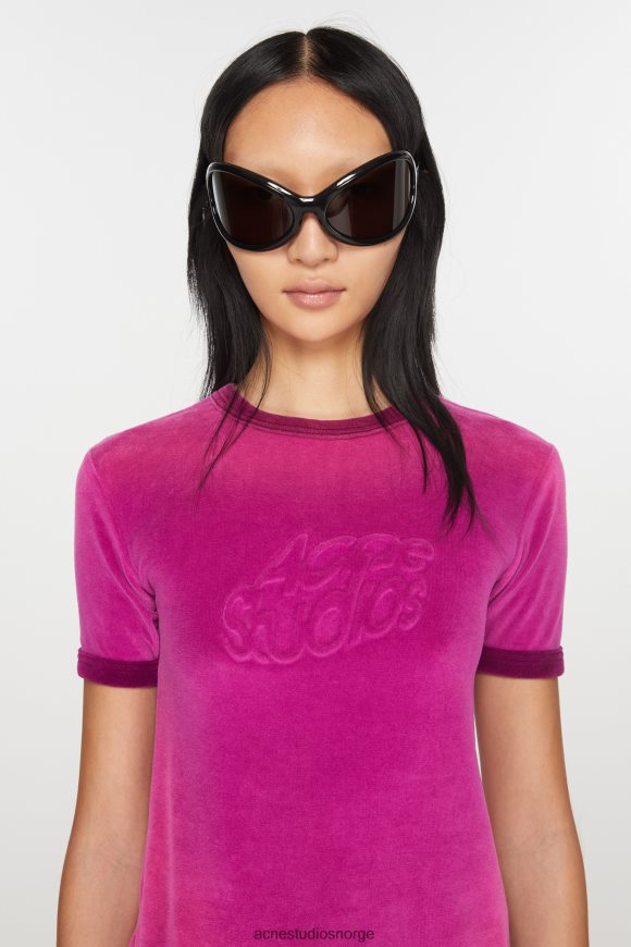 Acne Studios t-skjorte-logo - tilpasset passform N2PP4F377 klær magenta rosa