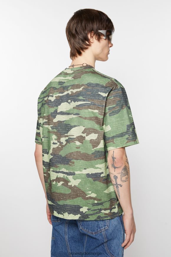 Acne Studios t-skjorte med logo med trykk N2PP4F1095 klær kakigrønn