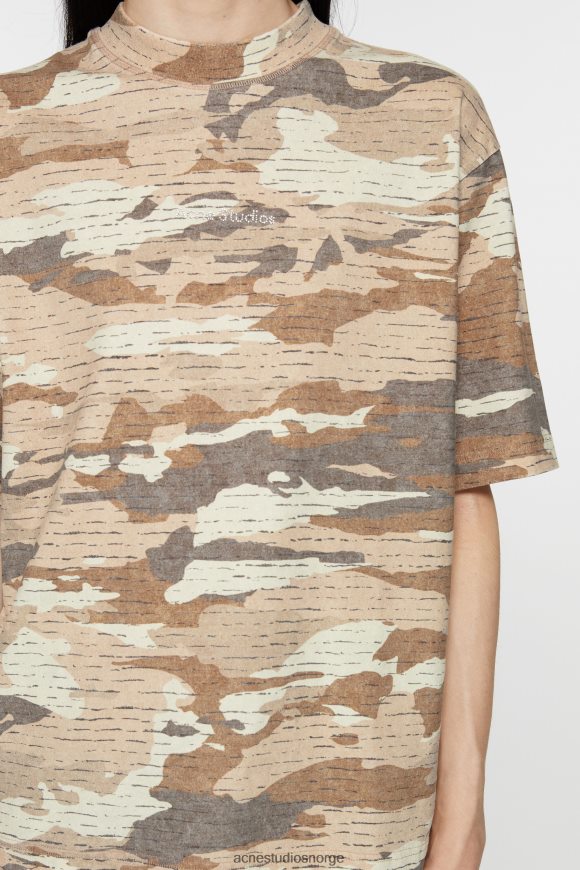 Acne Studios t-skjorte med logo med trykk N2PP4F1107 klær kakao brun