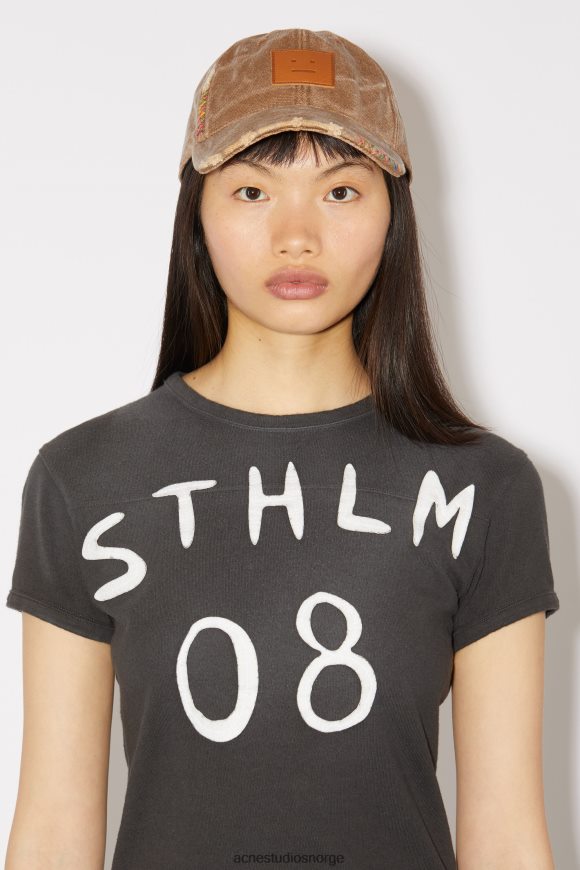 Acne Studios t-skjorte med patchprint - unisex-fitting fit N2PP4F392 klær karbongrå