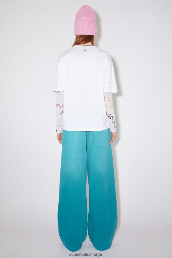 Acne Studios t-skjorte med rund hals - unisex avslappet passform N2PP4F214 klær optikk hvit