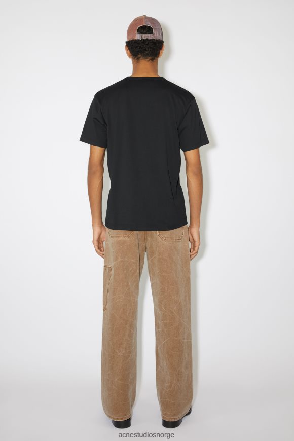 Acne Studios t-skjorte med rund hals - unisex med normal passform N2PP4F1024 klær svart