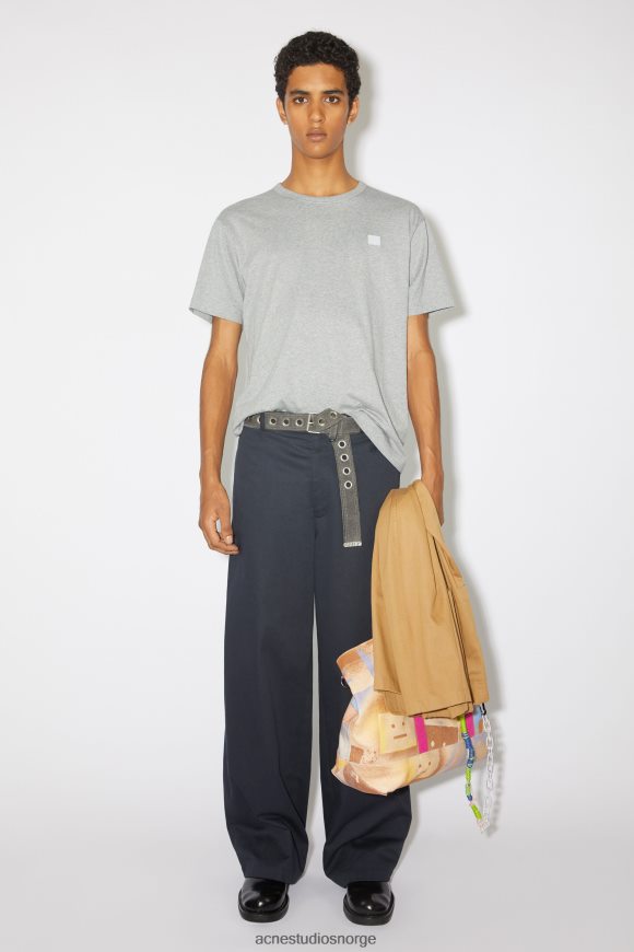 Acne Studios t-skjorte med rund hals - unisex med normal passform N2PP4F1027 klær lys grå melange