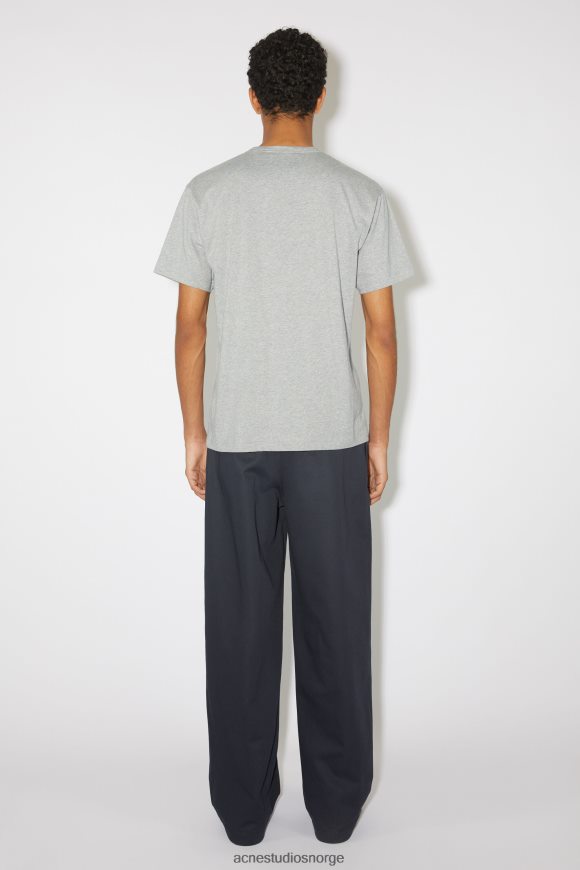 Acne Studios t-skjorte med rund hals - unisex med normal passform N2PP4F1027 klær lys grå melange