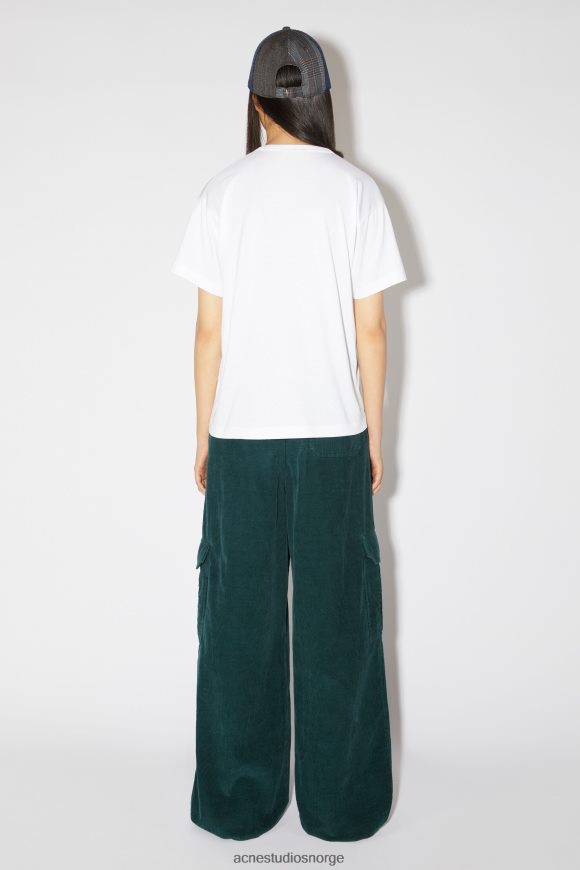 Acne Studios t-skjorte med rund hals - unisex med normal passform N2PP4F205 klær optikk hvit