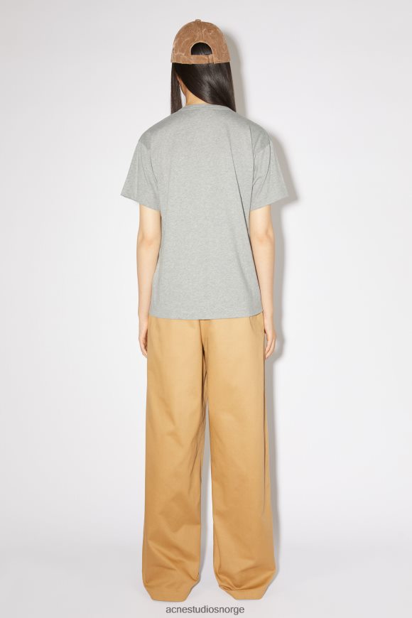 Acne Studios t-skjorte med rund hals - unisex med normal passform N2PP4F206 klær lys grå melange