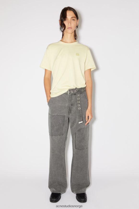 Acne Studios t-skjorte med rund hals - unisex med normal passform N2PP4F387 klær sand/grønn