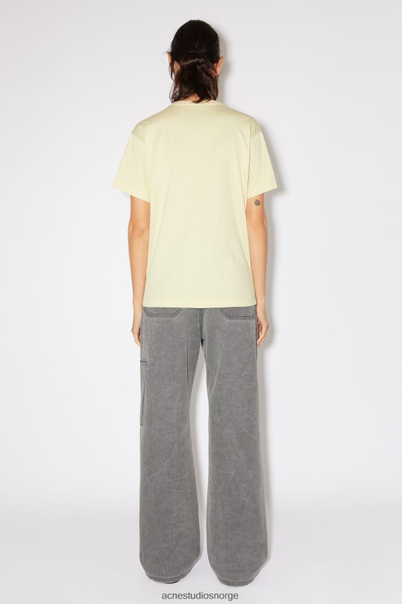 Acne Studios t-skjorte med rund hals - unisex med normal passform N2PP4F387 klær sand/grønn