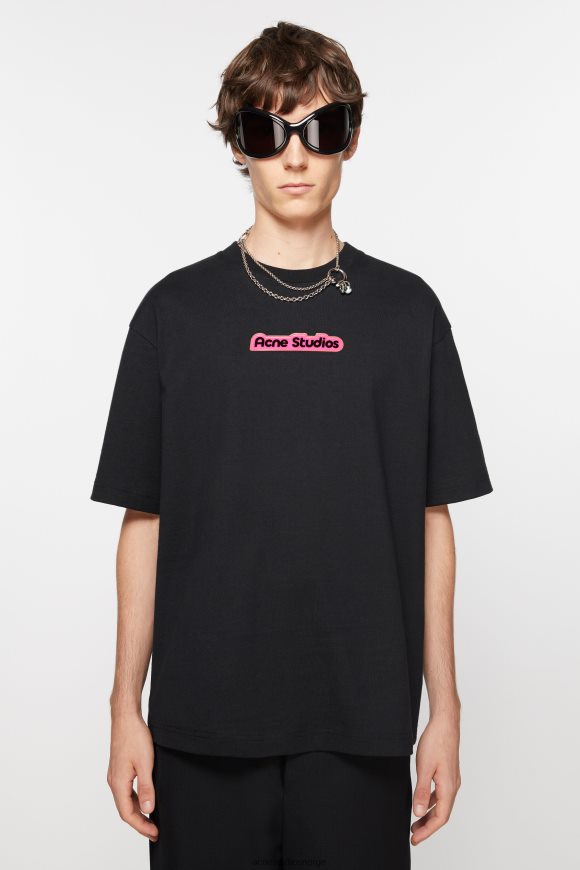Acne Studios t-skjorte patch logo N2PP4F1088 klær svart
