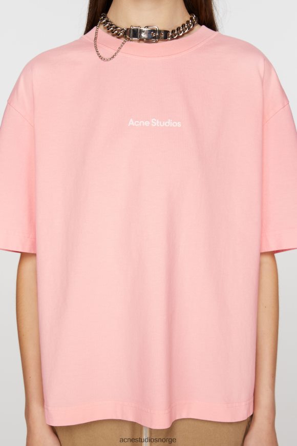 Acne Studios t-skjorte stempel logo N2PP4F362 klær blek rosa