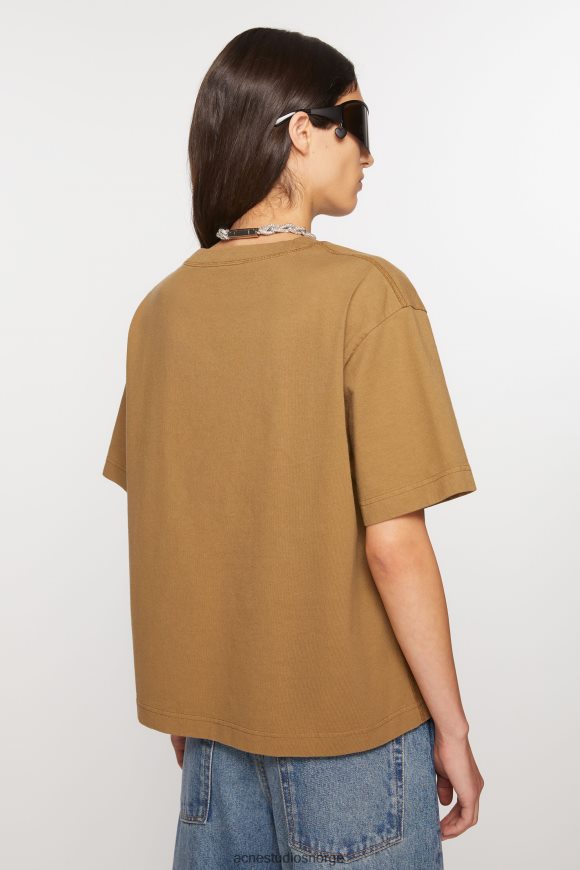 Acne Studios t-skjorte stempel logo N2PP4F364 klær gjørme beige