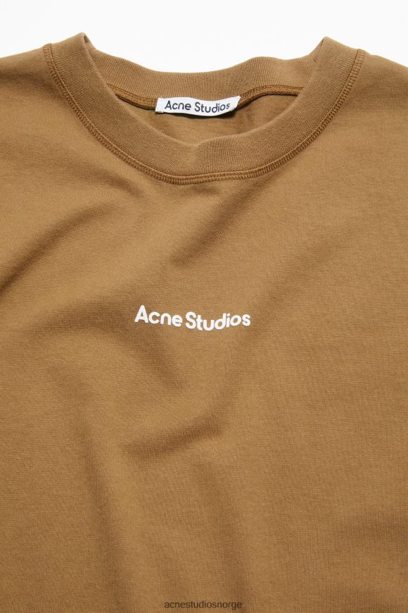 Acne Studios t-skjorte stempel logo N2PP4F364 klær gjørme beige