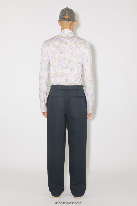 Acne Studios trykt topp - tilpasset passform unisex N2PP4F1139 klær blekrosa/multi