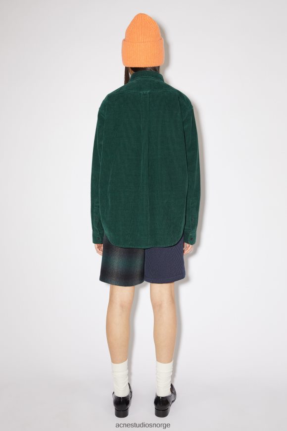 Acne Studios cordfløyel overskjorte unisex N2PP4F22 klær nattgrønt