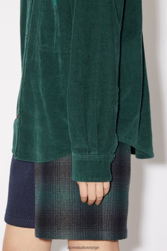 Acne Studios cordfløyel overskjorte unisex N2PP4F22 klær nattgrønt