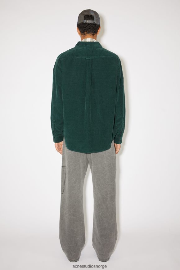 Acne Studios cordfløyel overskjorte unisex N2PP4F900 klær nattgrønt