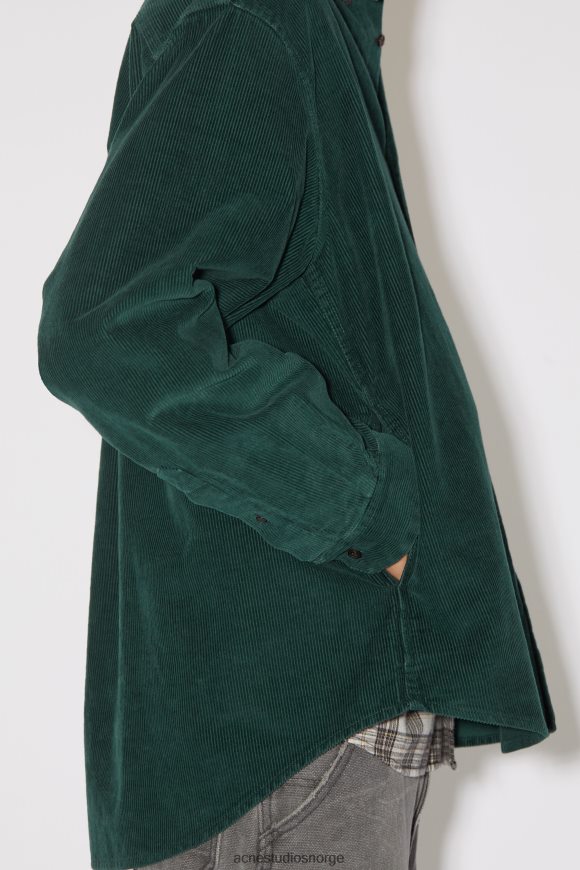 Acne Studios cordfløyel overskjorte unisex N2PP4F900 klær nattgrønt
