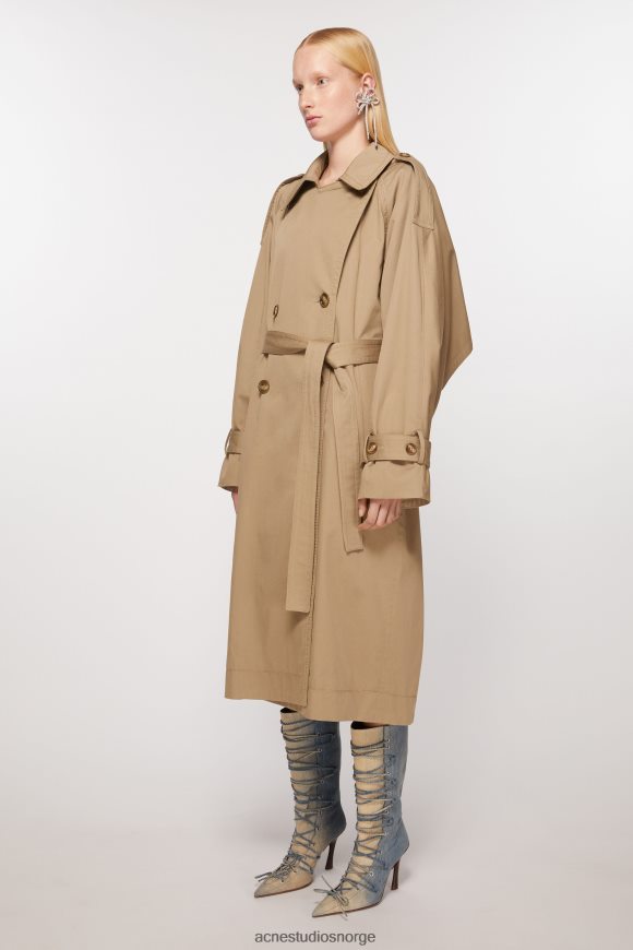 Acne Studios dobbeltspent trenchcoat N2PP4F5 klær kald beige