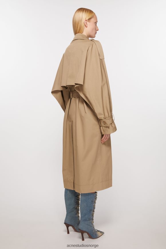 Acne Studios dobbeltspent trenchcoat N2PP4F5 klær kald beige