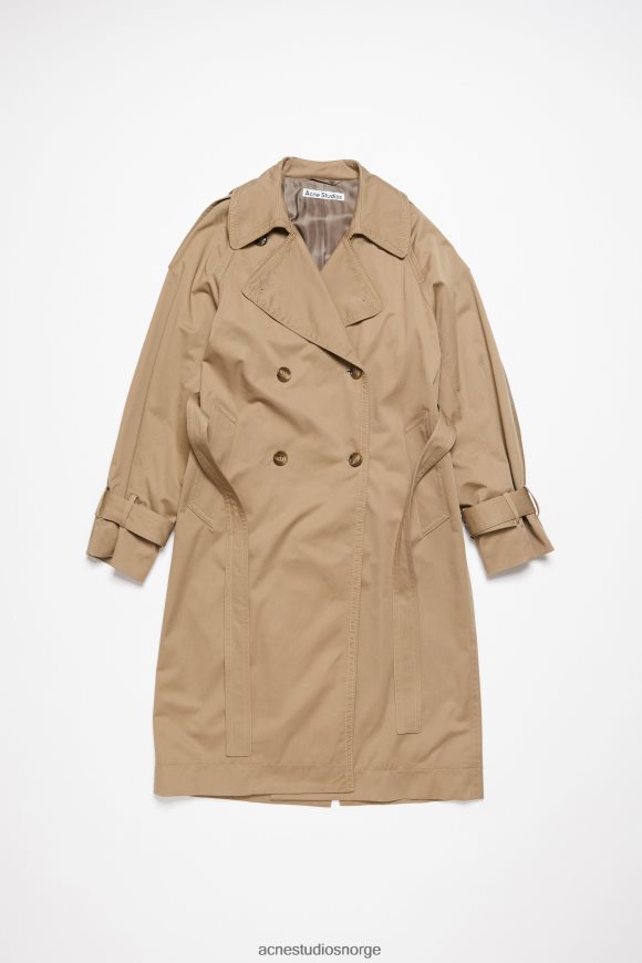 Acne Studios dobbeltspent trenchcoat N2PP4F5 klær kald beige