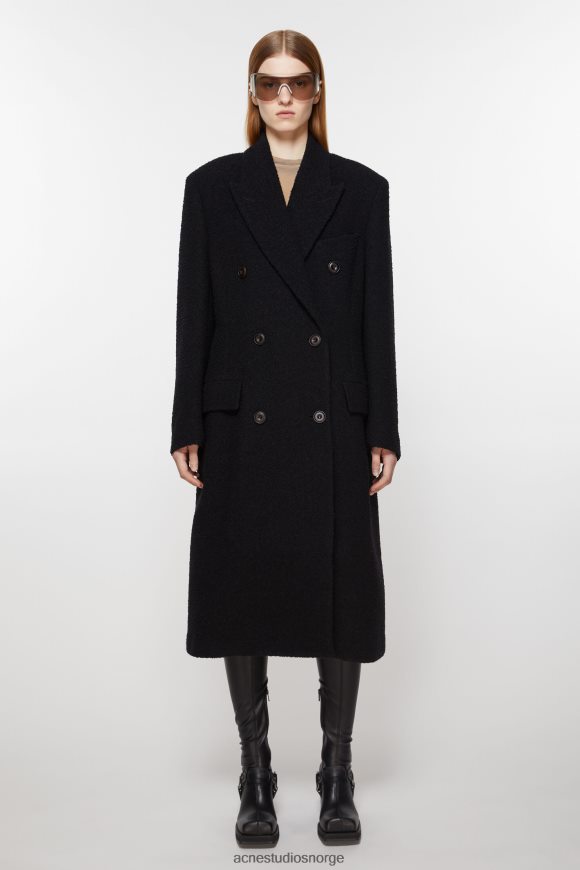 Acne Studios dobbeltspent ullfrakk N2PP4F1 klær svart