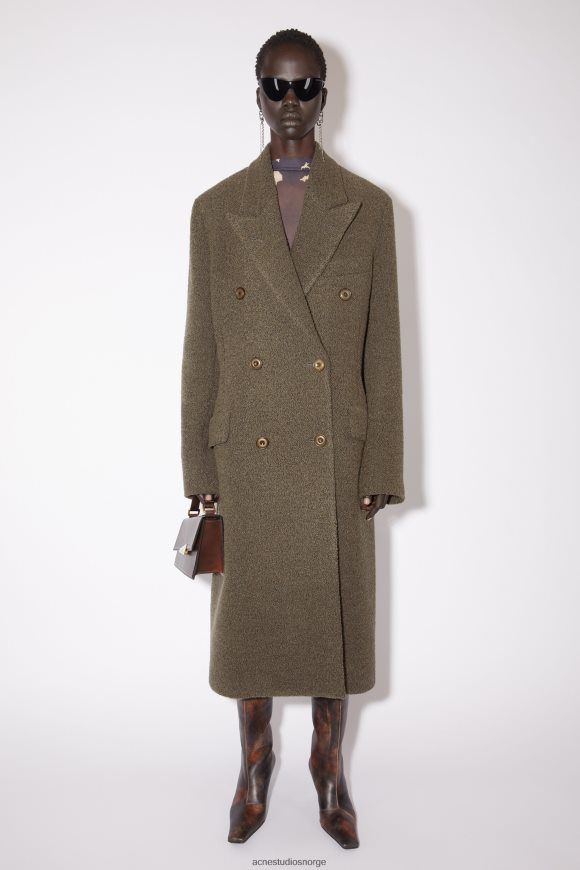 Acne Studios dobbeltspent ullfrakk N2PP4F32 klær taupegrå