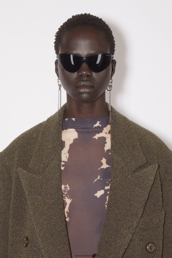 Acne Studios dobbeltspent ullfrakk N2PP4F32 klær taupegrå