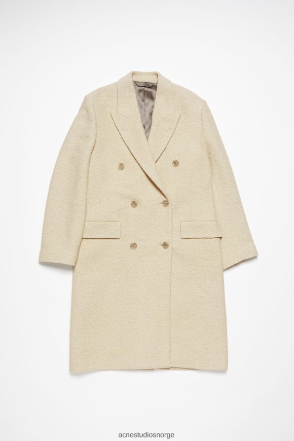 Acne Studios dobbeltspent ullfrakk N2PP4F7 klær varm hvit