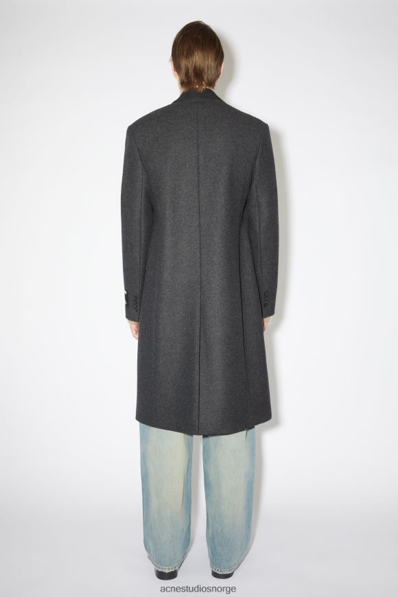 Acne Studios enkeltspent ullblandingskåpe N2PP4F907 klær mørkegrå melange