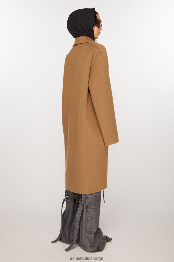 Acne Studios enkeltspent ullfrakk N2PP4F12 klær kamel beige