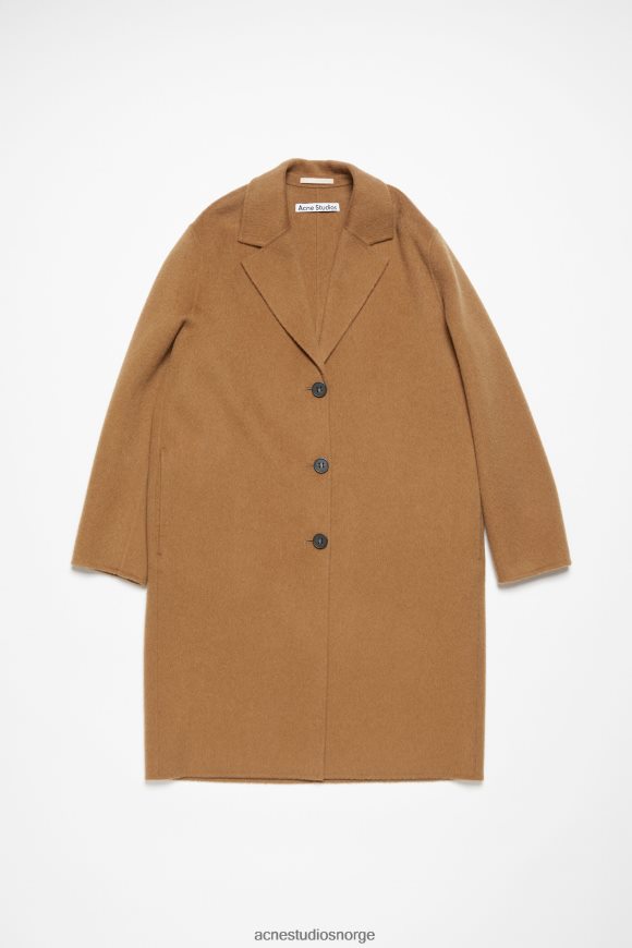 Acne Studios enkeltspent ullfrakk N2PP4F12 klær kamel beige