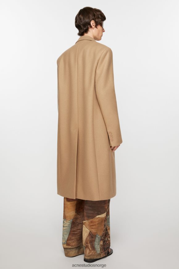 Acne Studios enkeltspent ullfrakk N2PP4F886 klær kamel beige