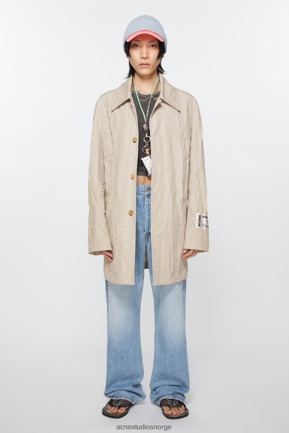 Acne Studios krøllet trenchcoat N2PP4F883 klær lys beige