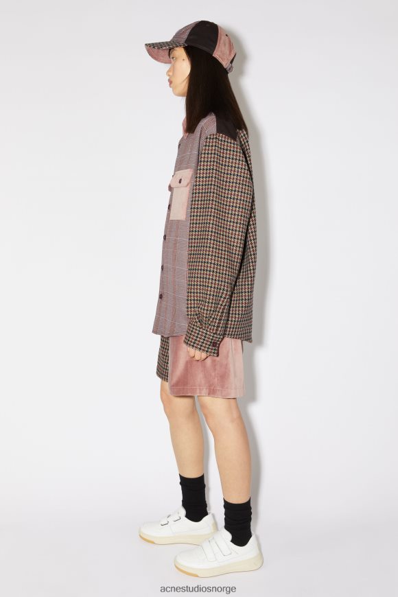 Acne Studios patchwork skjorte unisex N2PP4F28 klær rosa/lilla