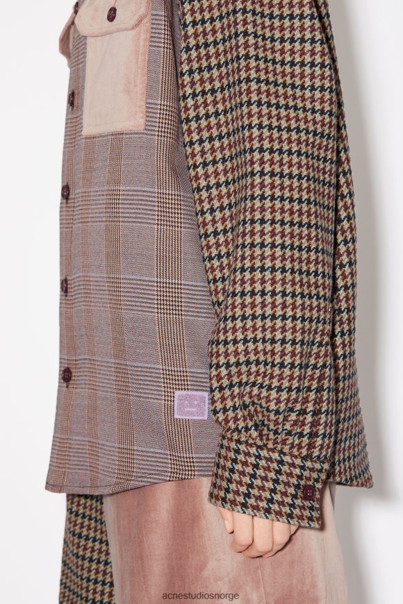 Acne Studios patchwork skjorte unisex N2PP4F28 klær rosa/lilla