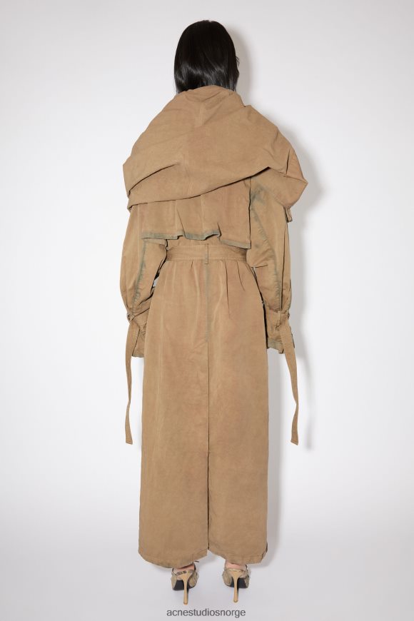 Acne Studios sjalkrage trenchcoat rullebaneshow N2PP4F33 klær beige