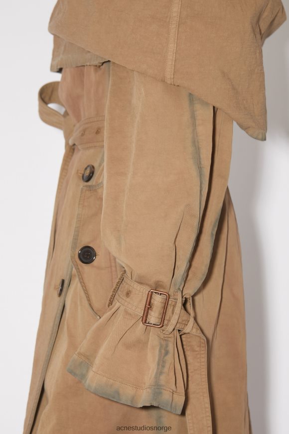 Acne Studios sjalkrage trenchcoat rullebaneshow N2PP4F33 klær beige