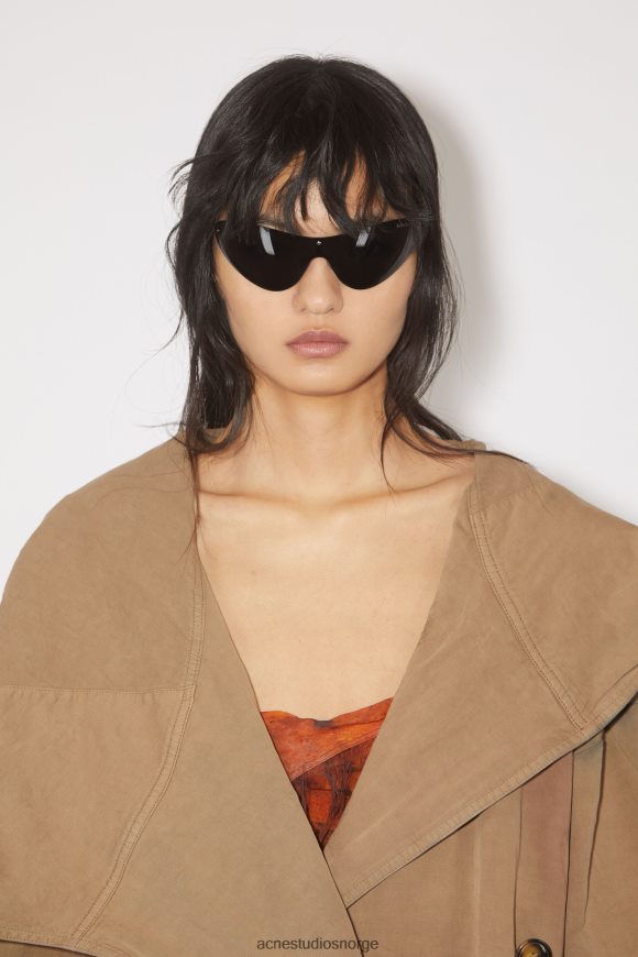Acne Studios sjalkrage trenchcoat rullebaneshow N2PP4F33 klær beige
