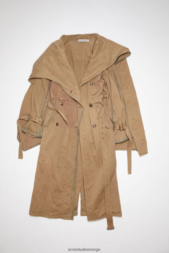 Acne Studios sjalkrage trenchcoat rullebaneshow N2PP4F33 klær beige