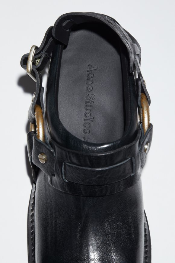 Acne Studios skinnspenne muldyr N2PP4F551 fottøy antrasittgrå