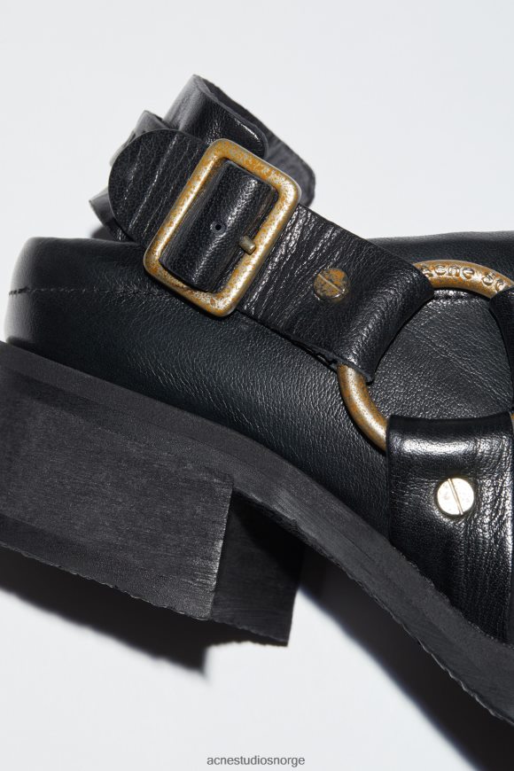 Acne Studios skinnspenne muldyr N2PP4F551 fottøy antrasittgrå