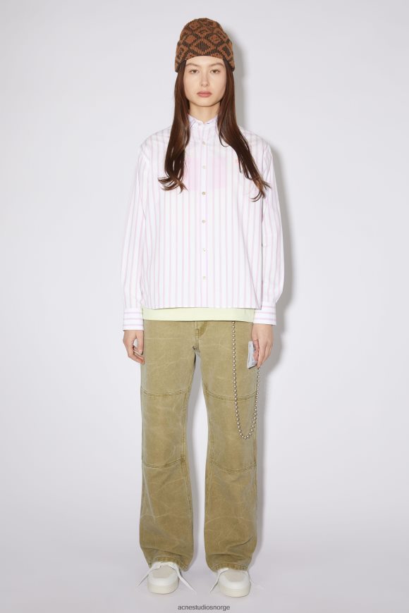 Acne Studios lav topp skinn joggesko N2PP4F834 fottøy hvit/off white